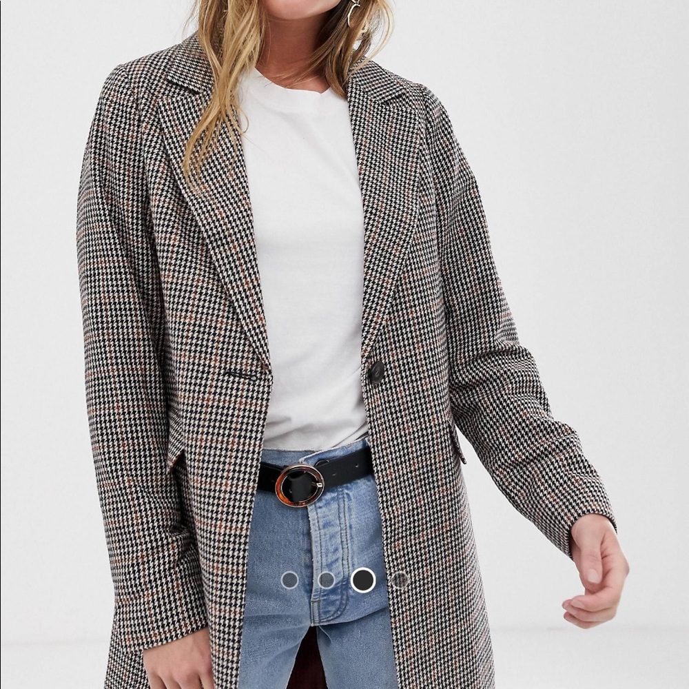 Check tailored coat